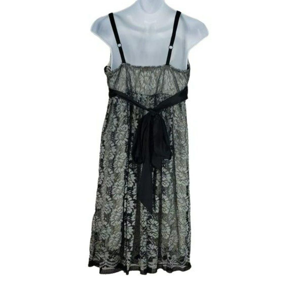 Candies Juniors Women's Black Lace V-Neck Strappy Dress Size Medium - Picture 3 of 7